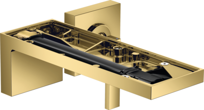 Mitigeur de lavabo encastré AXOR MyEdition sans plaque, bec 221 mm avec bonde à écoulement libre en doré poli