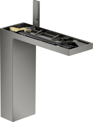 Mitigeur de lavabo AXOR MyEdition 230 sans plaque, avec bonde push-open en noir chromé poli