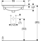 Lavabo pour meuble Geberit Selnova Square 55 cm