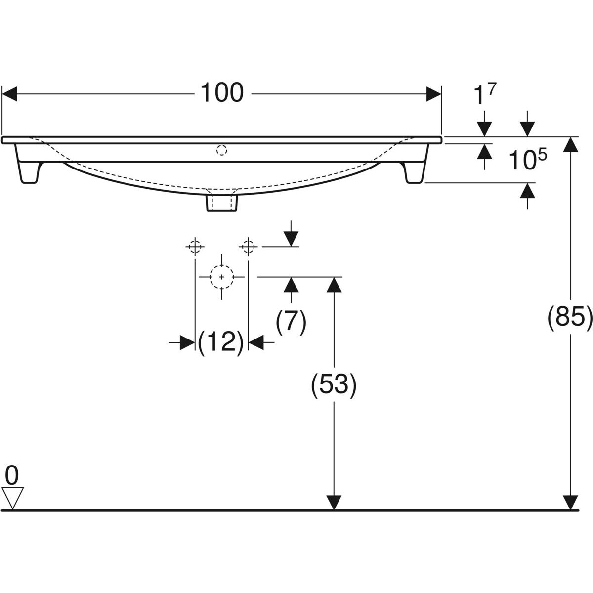 Lavabo pour meuble Geberit Selnova Square 100 cm — vue 5