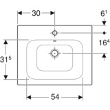 Lavabo pour meuble Geberit Selnova Square 60 cm