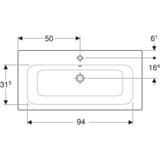 Lavabo pour meuble Geberit Selnova Square 100 cm