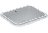 Vasque à encastrer par le dessous Geberit VariForm rectangulaire 58 x 49 cm avec trop-plein avec face inférieure émaillée