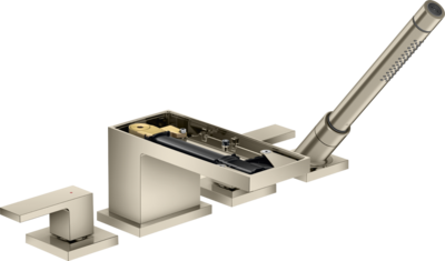 Mélangeur 4 trous sans plaque, pour montage sur bord de baignoire AXOR MyEdition en nickel poli