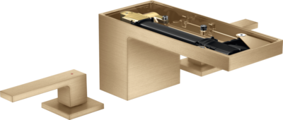 Mélangeur de lavabo 3 trous AXOR MyEdition 70 sans plaque, avec bonde push-open en bronze brossé