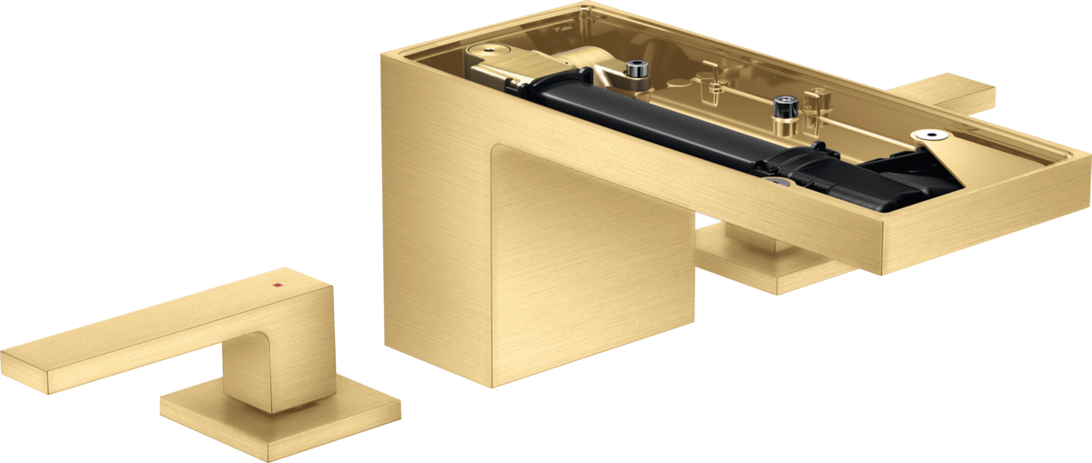 Mélangeur  de lavabo 3 trous AXOR MyEdition 70 sans plaque, avec bonde push-open en doré brossé