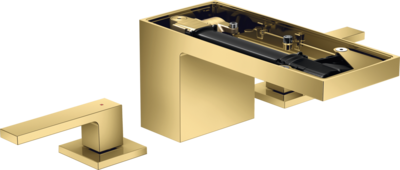 Mélangeur de lavabo 3 trous AXOR MyEdition 70 sans plaque, avec bonde push-open en doré poli