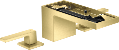 Mélangeur de lavabo 3 trous AXOR MyEdition 70 sans plaque, avec bonde push-open en laiton brossé