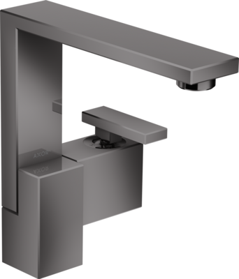 Mitigeur de lavabo AXOR Edge 190 avec bonde push-open en noir chromé poli