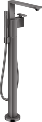 Mitigeur de bain / douche AXOR Edge coupe diamant pour montage au sol en noir chromé poli