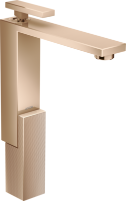 Mitigeur de lavabo AXOR Edge 280 avec bonde push-open coupe diamant en or rouge poli