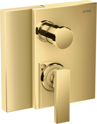 Set de finition pour mitigeur de bain / douche encastré AXOR Edge en doré poli