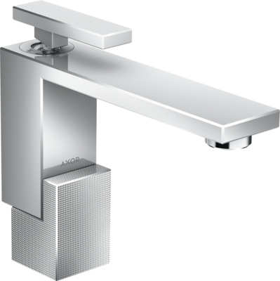Mitigeur de lavabo AXOR Edge 130 coupe diamant, avec bonde push-open