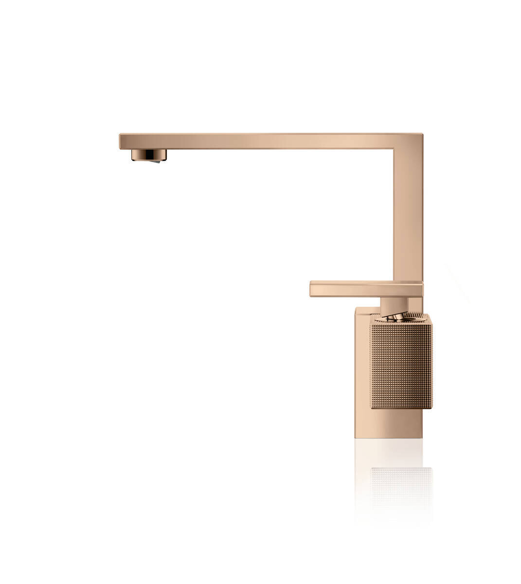 Mitigeur de lavabo Axor Edge 190 coupe diamant, avec bonde push-open en or rouge poli — vue 2