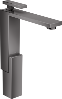 Mitigeur de lavabo AXOR Edge 280 avec bonde push-open en noir chromé poli