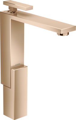 Mitigeur de lavabo AXOR Edge 280 avec bonde push-open en or rouge poli
