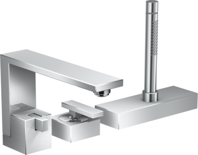 Mitigeur 3 trous pour montage sur bord de baignoire AXOR Edge coupe diamant