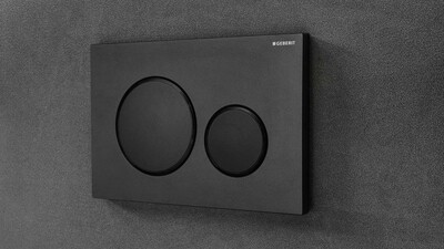 Geberit Sigma20 Flush Plate / Matte Black – Design Rings: Black