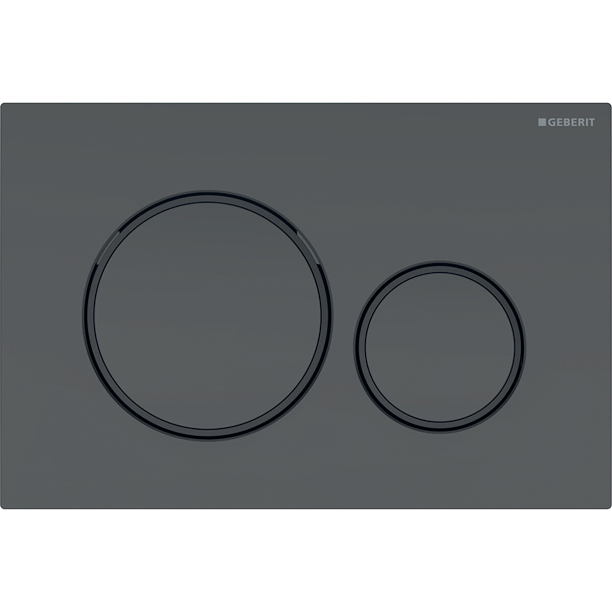 Plaque de déclenchement Geberit Sigma20 / Noir mat – anneaux design : noir