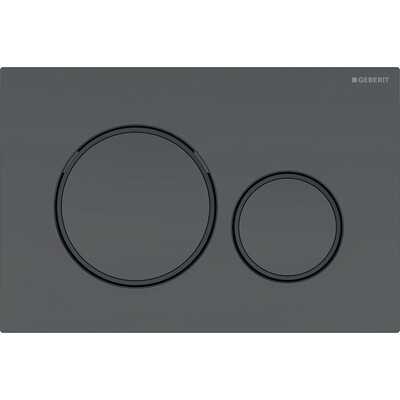 Plaque de déclenchement Geberit Sigma20 / Noir mat – anneaux design : noir