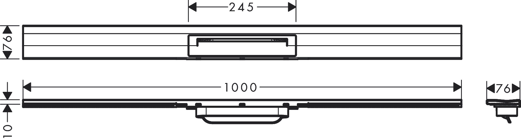 Set de finition Hansgrohe RainDrain Flex 1000 mm découpable pour montage mural en bronze brossé - vue 4