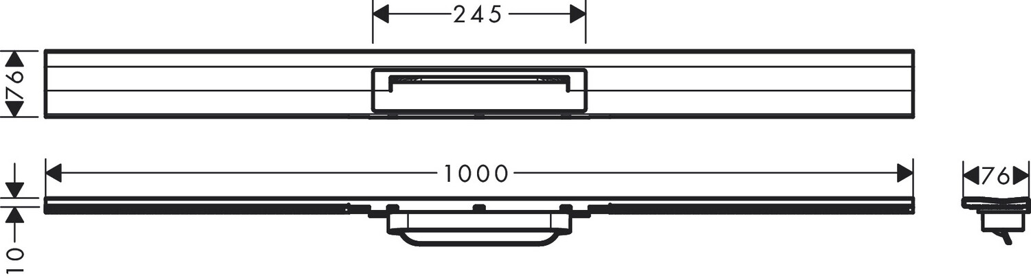 Set de finition Hansgrohe RainDrain Flex 1000 mm découpable pour montage mural en bronze brossé — vue 4