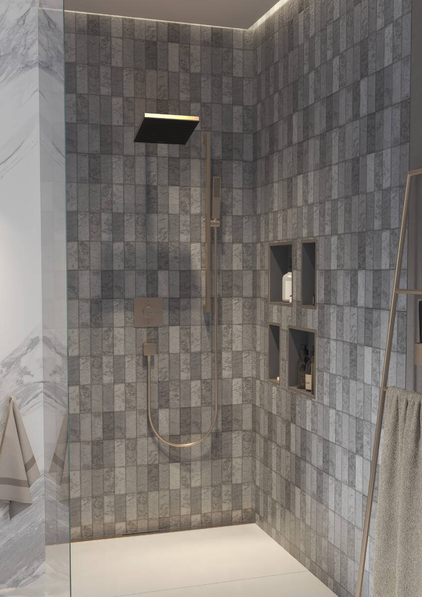 Set de finition Hansgrohe RainDrain Flex 1000 mm découpable pour montage mural en bronze brossé - vue 2