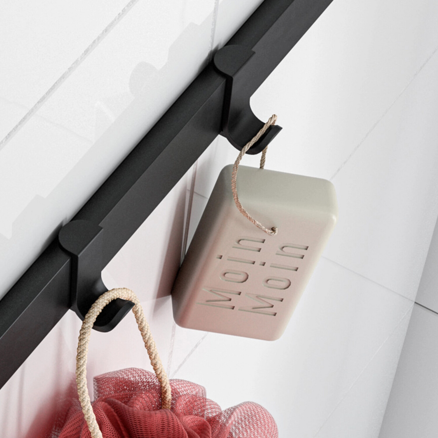 Crochet double Hansgrohe WallStoris en noir mat