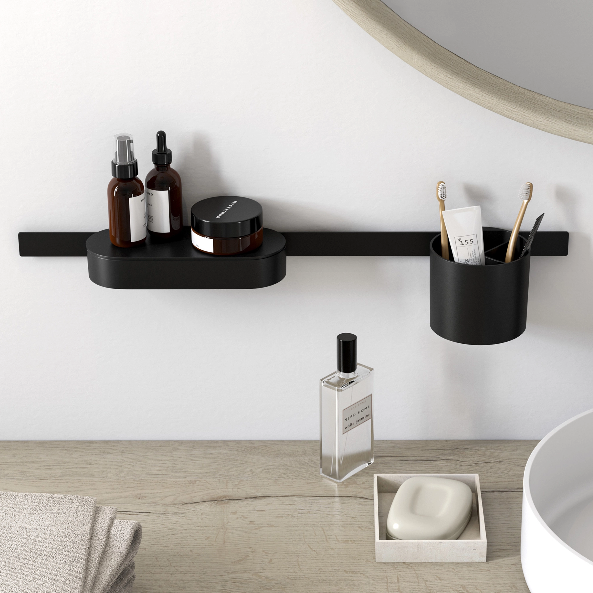 Barre murale Hansgrohe WallStoris en noir mat - vue 2