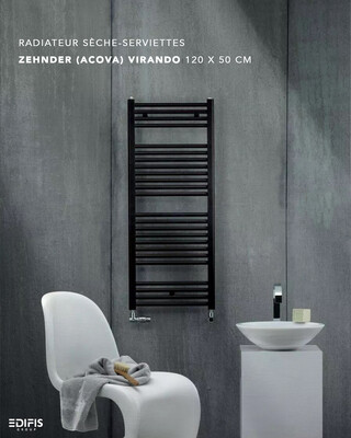 Radiateur sèche-serviettes Zehnder (Acova) Virando 120 x 50 cm - Noir
