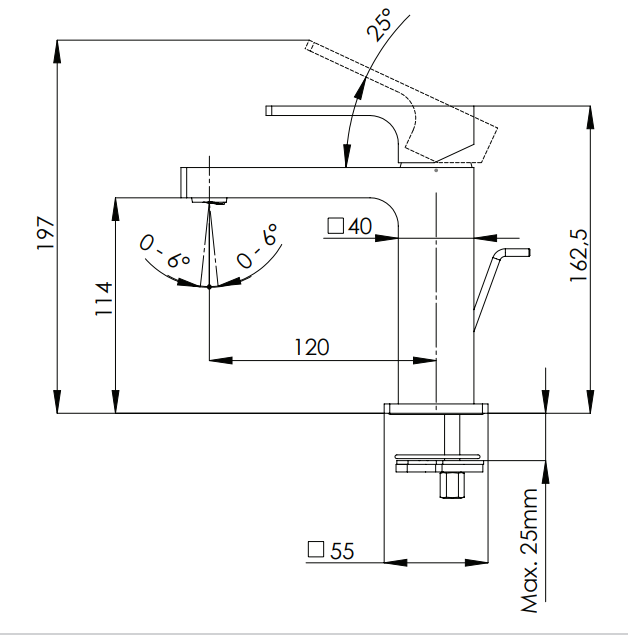 Mitigeur de lavabo Remer Absolute avec tirette et vidage en or brossé - vue 2