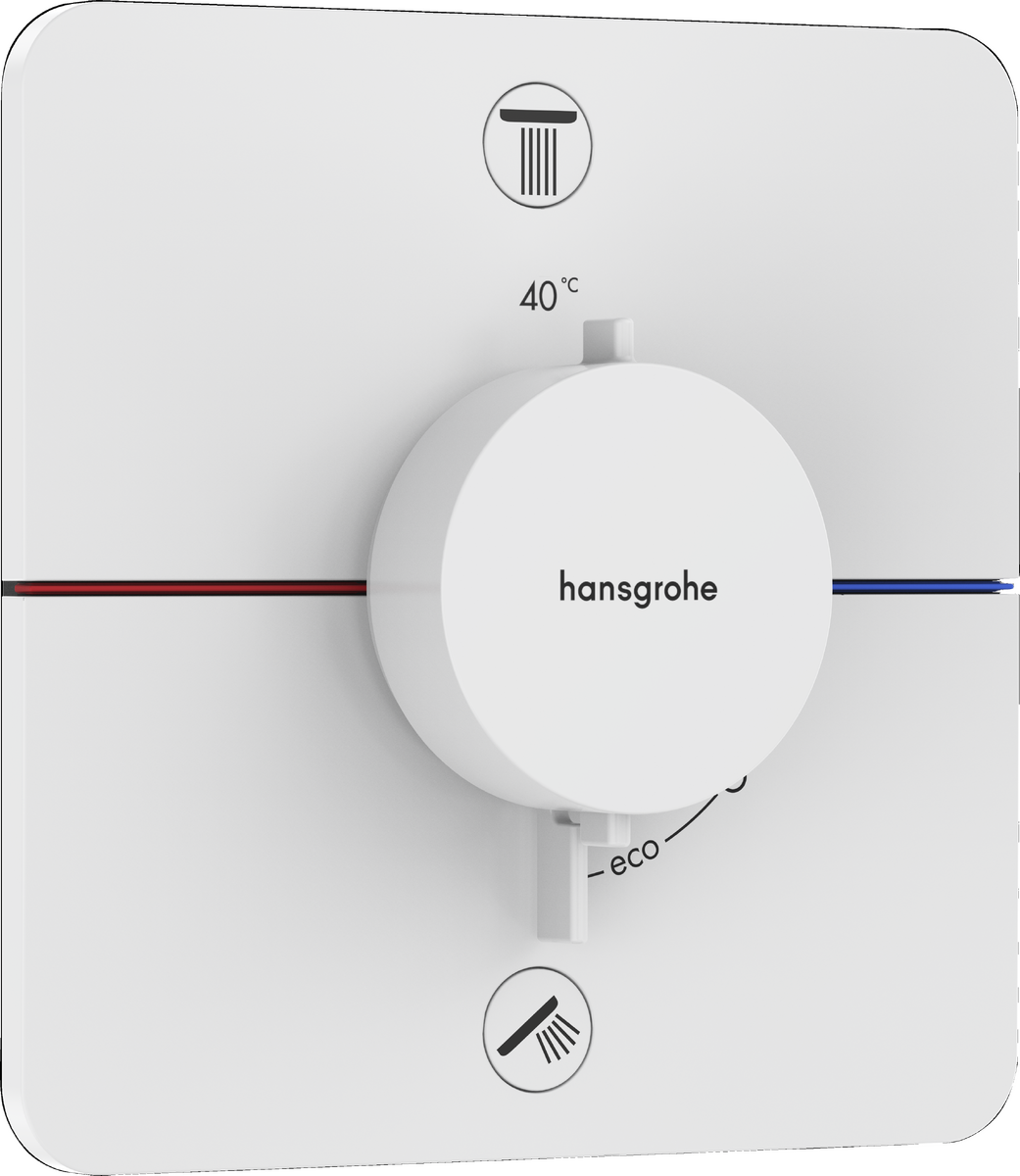 Set de finition pour mitigeur thermostatique encastré Hansgrohe ShowerSelect Comfort Q en blanc mat