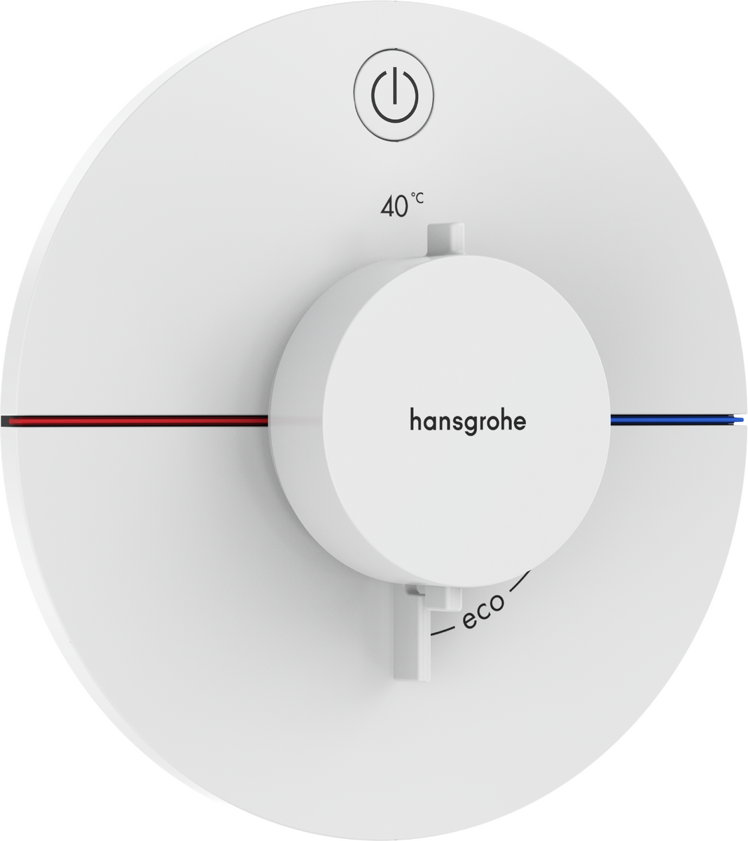 Set de finition pour mitigeur thermostatique encastré Hansgrohe ShowerSelect Comfort S en blanc mat avec 1 fonction