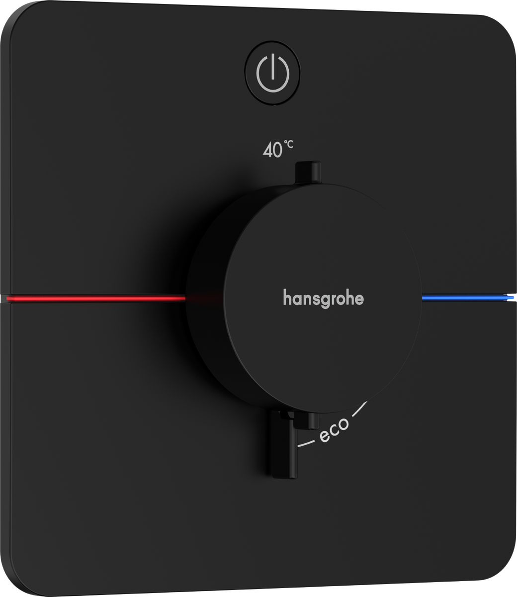 Set de finition pour mitigeur thermostatique encastré Hansgrohe ShowerSelect Comfort Q avec 1 fonction en noir mat