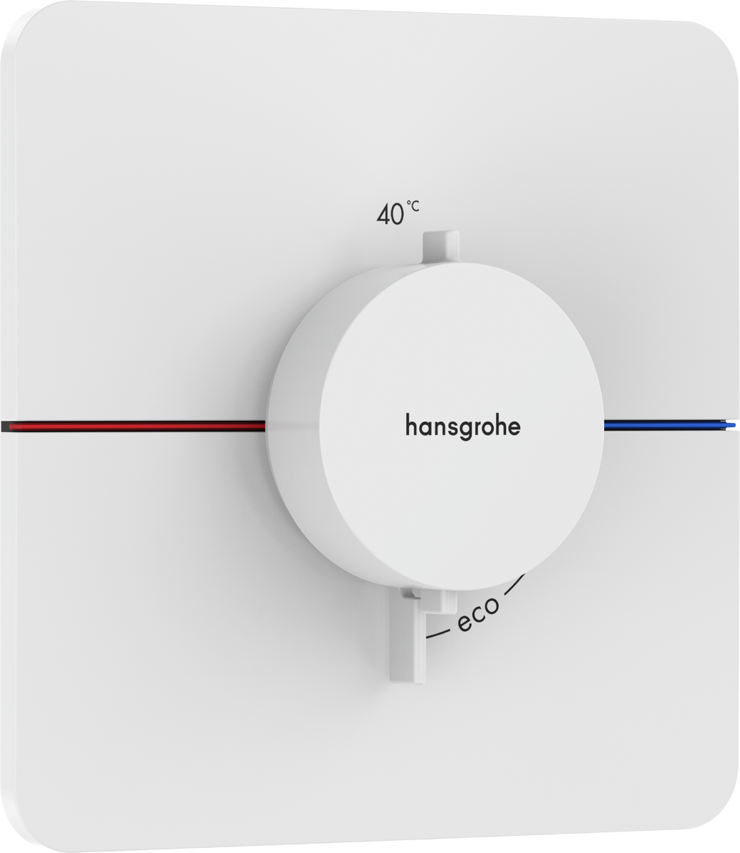 Set de finition pour mitigeur thermostatique encastré Hansgrohe ShowerSelect Comfort Q en blanc mat