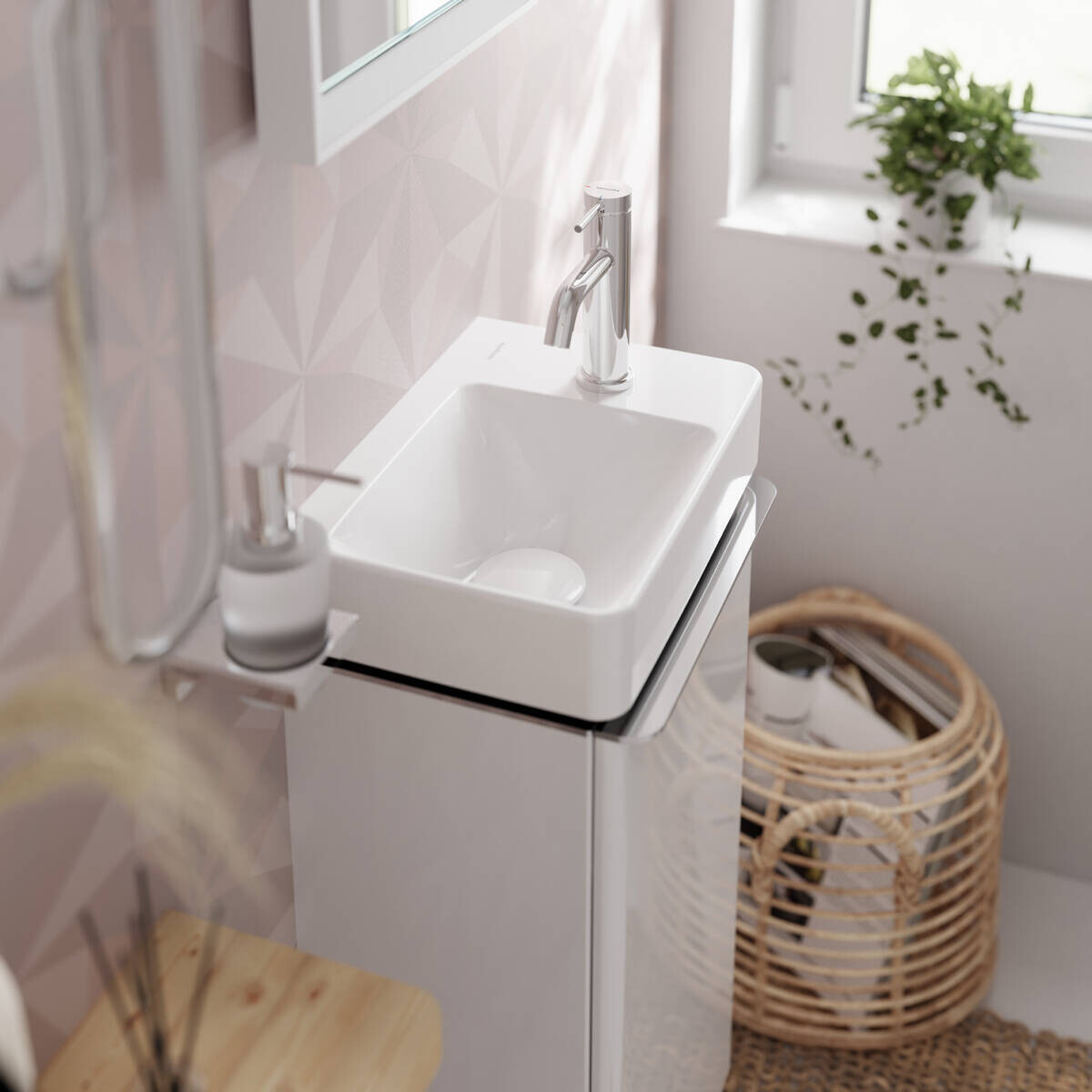 Mitigeur de lavabo Hansgrohe Tecturis S 80 CoolStart avec tirette et vidage — vue 2