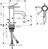 Tecturis S Mitigeur de lavabo 80 CoolStart avec tirette et vidage