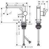 Tecturis E Mitigeur de lavabo 110 Fine CoolStart, bonde clic-clac
