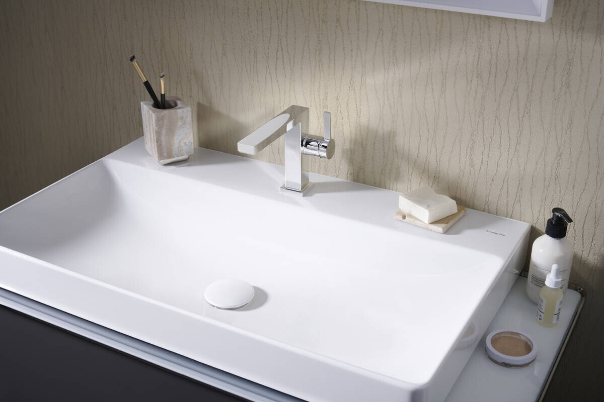 Mitigeur de lavabo Hansgrohe Tecturis E Fine 110 CoolStart avec bonde Push-Open