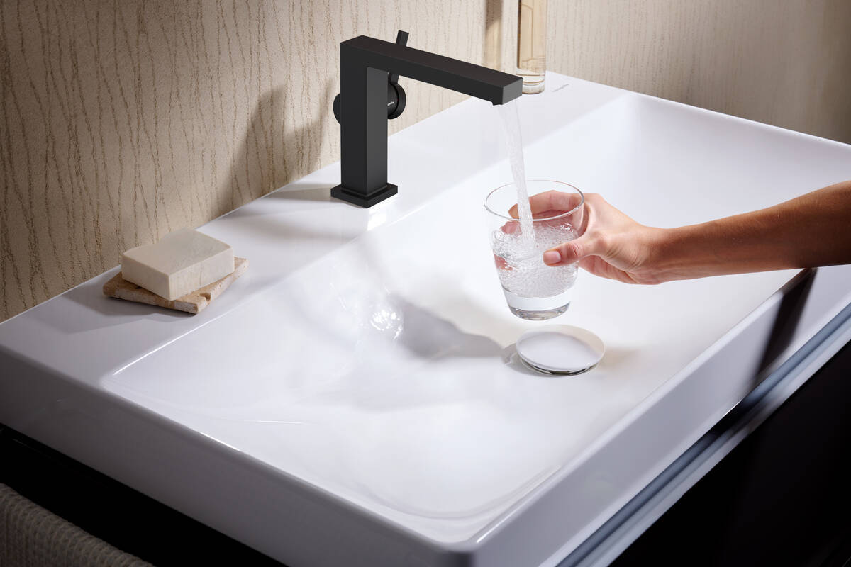 Mitigeur de lavabo Hansgrohe  Tecturis E Fine 110 CoolStart avec bonde Push-Open en noir mat - vue 4