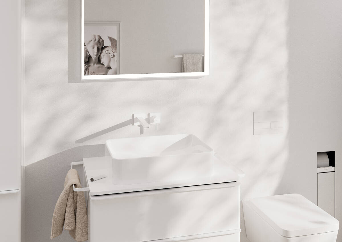 Mitigeur de lavabo encastré Hansgrohe Tecturis E 225 mm en blanc mat
