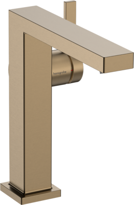 Mitigeur de lavabo Hangrohe Tecturis E Fine 150 CoolStart avec bonde Push-Open en bronze brossé