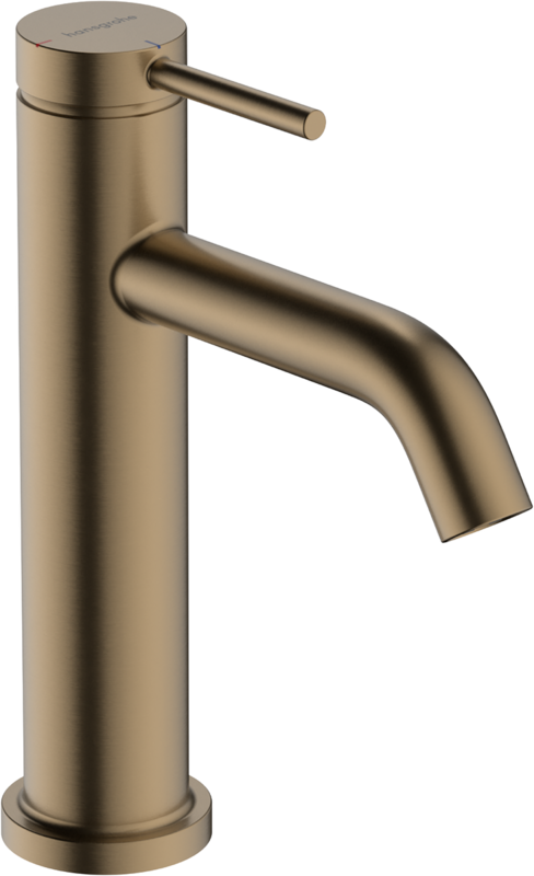 Mitigeur de lavabo Hangrohe Tecturis S 110 CoolStart avec bonde Push-Open en bronze brossé