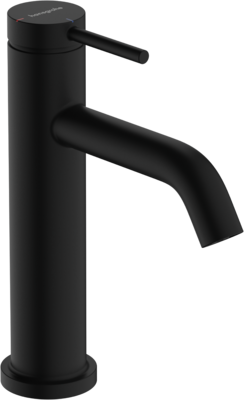 Mitigeur de lavabo Hangrohe Tecturis S 110 CoolStart avec bonde Push-Open en noir mat