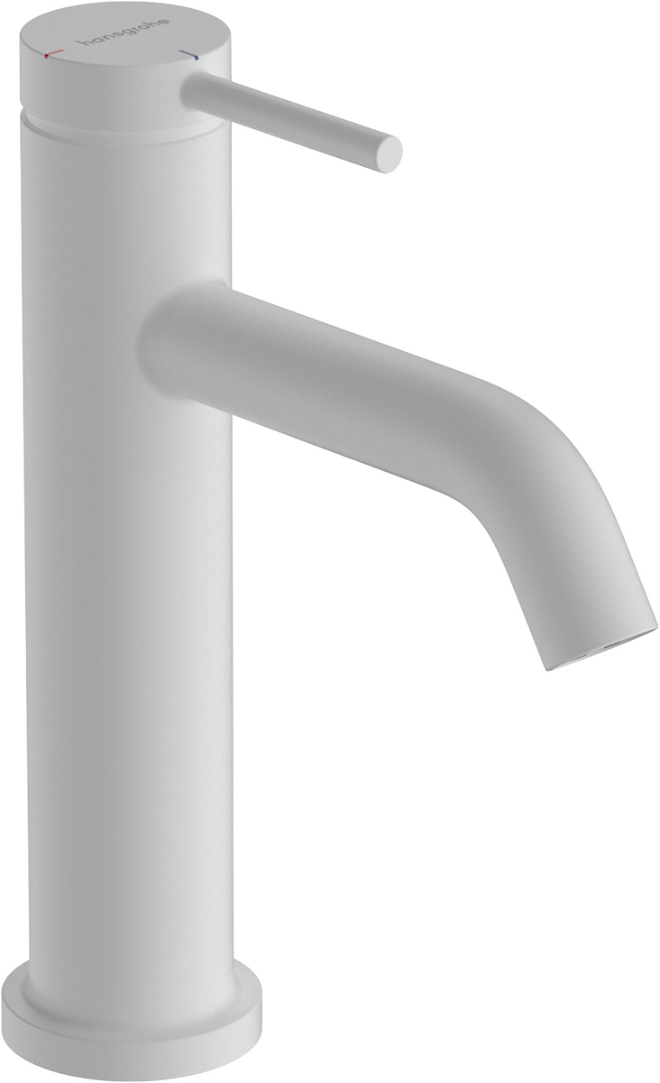 Mitigeur de lavabo Hangrohe Tecturis S 110 CoolStart avec bonde Push-Open en blanc mat