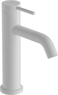 Mitigeur de lavabo Hangrohe Tecturis S 110 CoolStart avec bonde Push-Open en blanc mat