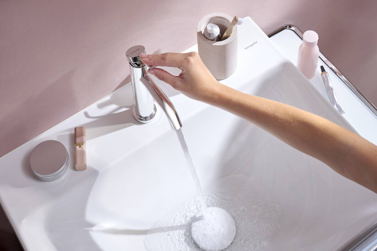Mitigeur de lavabo Hansgrohe Tecturis S 110 avec tirette et vidage — vue 3