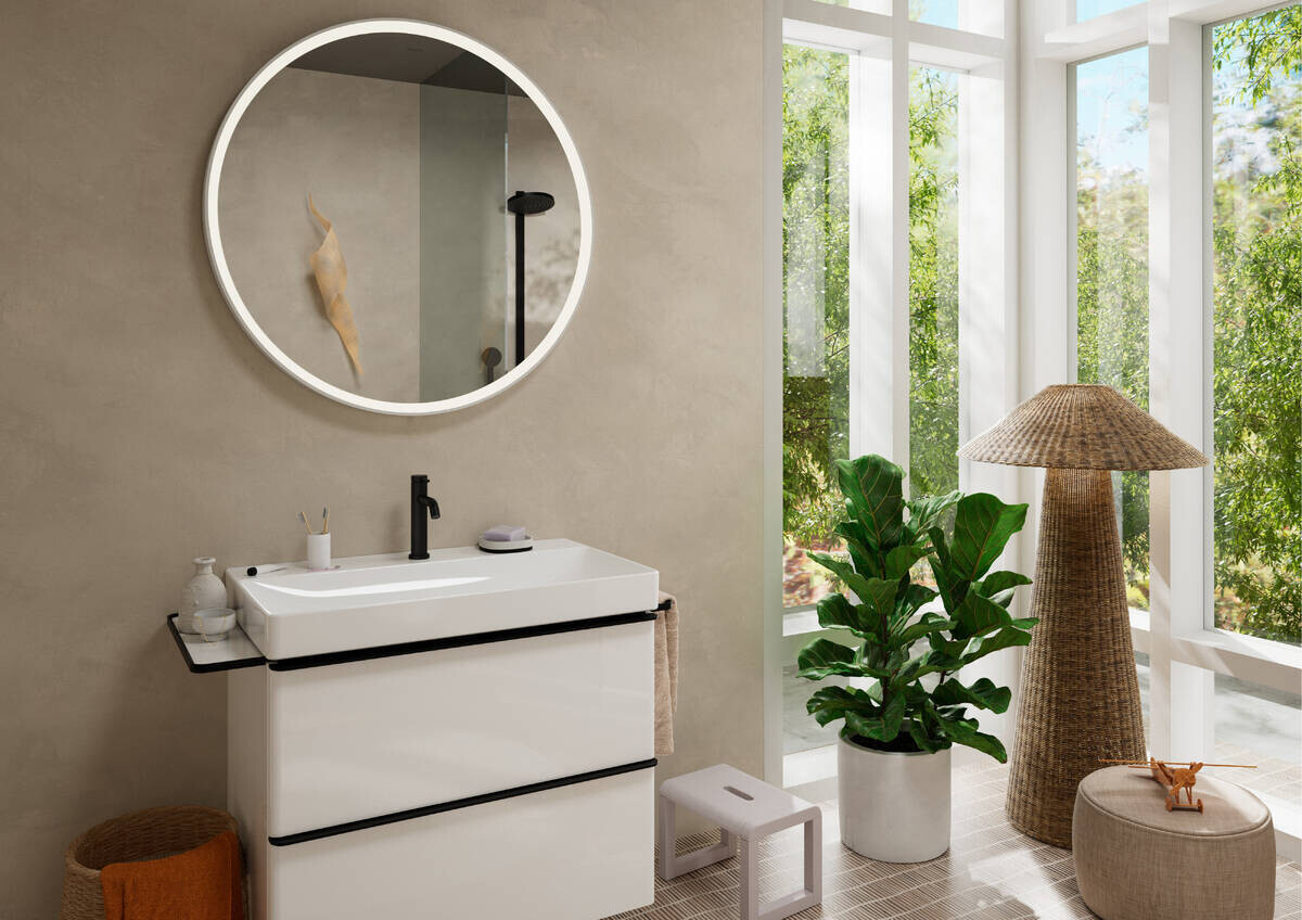 Hansgrohe Tecturis S 110 Basin Mixer with Pull Rod and Waste in Matte Black