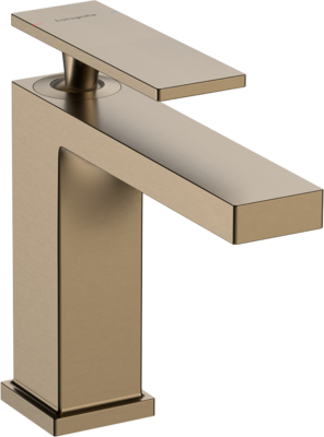 Mitigeur de lavabo Hangrohe Tecturis E 110 avec bonde Push-Open en bronze brossé