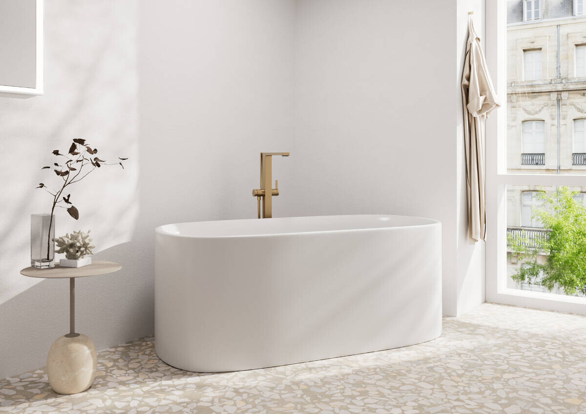 Mitigeur de bain / douche Hansgrohe Tecturis E pour montage au sol en bronze brossé
